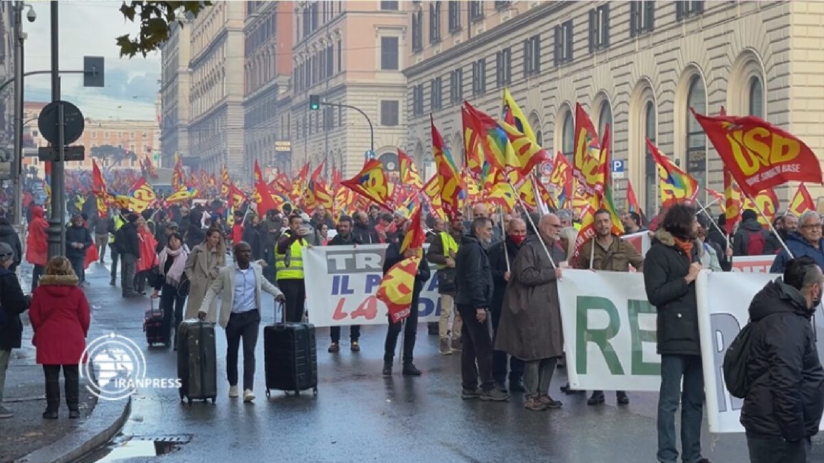 تظاهرات در ایتالیا؛ اعتراض به‌ گرانی و جنگ‌اوکراین